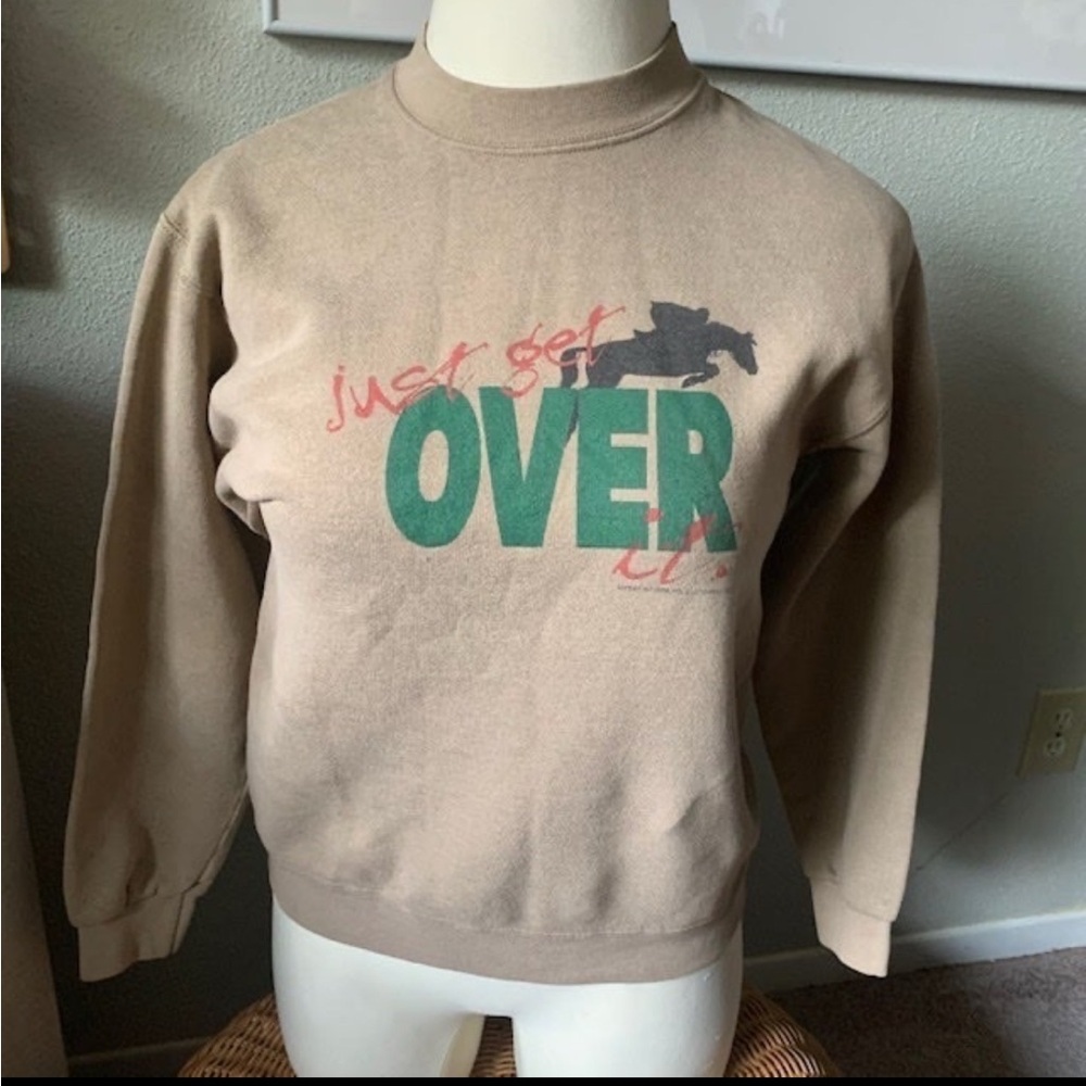 Lee VTG Heavyweight Crewneck Sweatshirt Equestrian 90s Just Get Over It  Size S